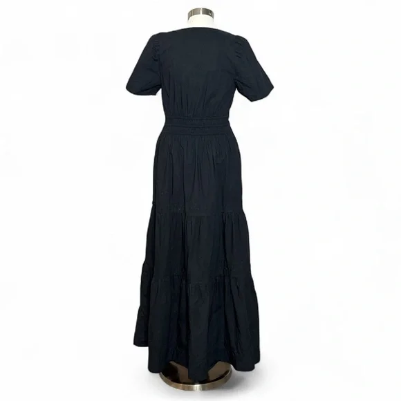ANTHROPOLOGIE BLACK SOMERSET SHORT SLEEVE MAXI DRESS - Picture 9 of 13